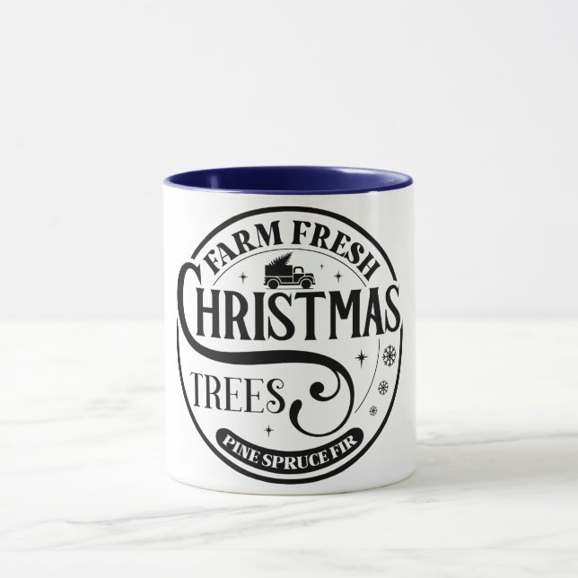 Taza Granja Árboles de Navidad frescos Pine Spruce Fir (Centro)