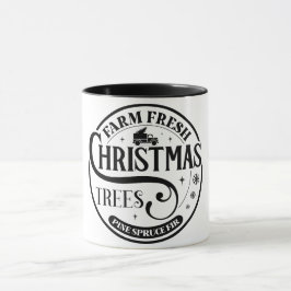 Taza Granja Árboles de Navidad frescos Pine Spruce Fir