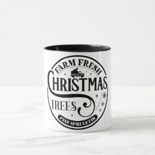Taza Granja Árboles de Navidad frescos Pine Spruce Fir