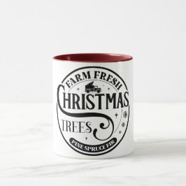 Taza Granja Árboles de Navidad frescos Pine Spruce Fir