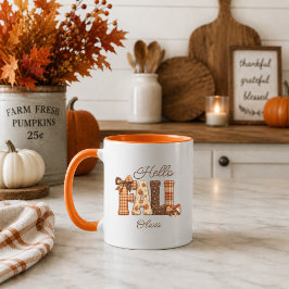 Taza Granja Campestre Personalizado Hola Otoño