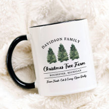 Granja de árboles de Navidad rústicos familiares m