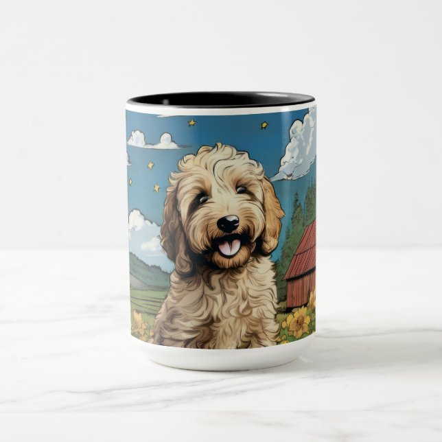 Taza Granja de cachorros de Labradoodle (Centro)