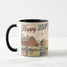 Taza Granja Patriótica, Vintage Feliz 250º EE. UU. 2026