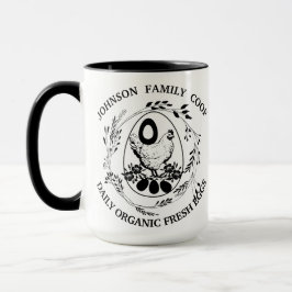 Taza Granja rural rústica con huevos frescos orgánicos