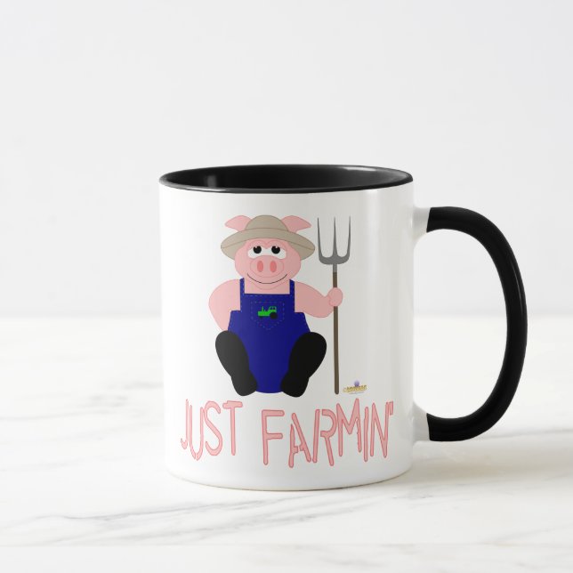 Taza Granjero Rosa De Cerdo Que Acaba De Granjearse (Derecha)