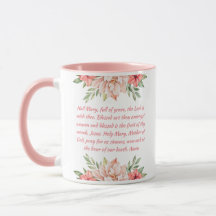 Grano católico rosa Hail Mary Prayer Mug