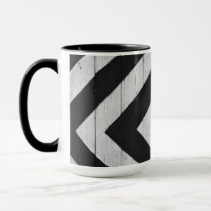 Taza Grano de madera pintado en blanco y negro
