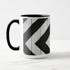 Taza Grano de madera pintado negro y blanco
