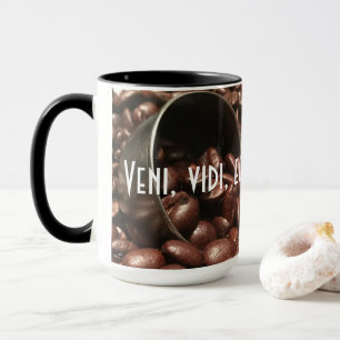 Taza Granos de café de la carne asada y fotografía