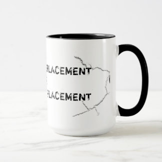 Taza grasienta agrietada de la impresión del