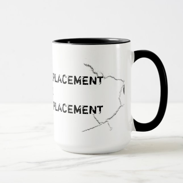Taza grasienta agrietada de la impresión del (Derecha)