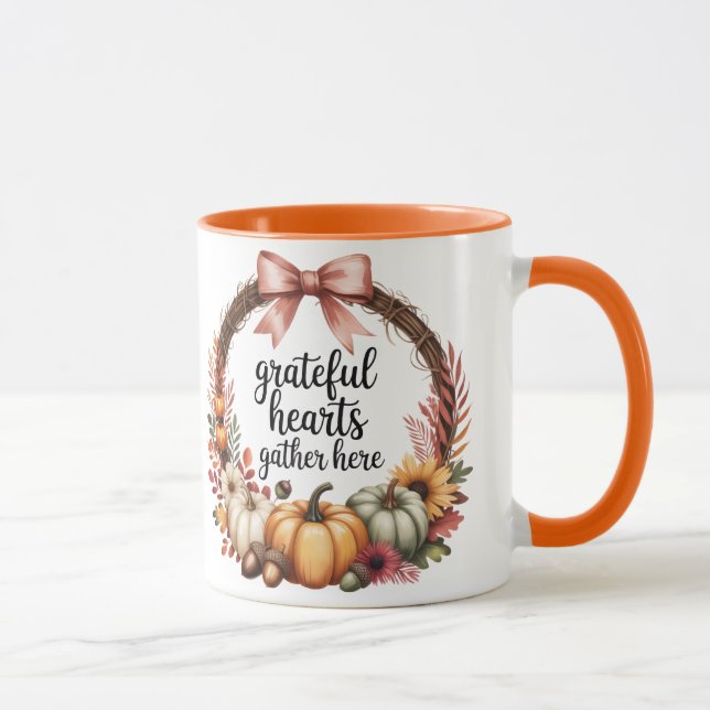 Taza Grateful hearts gather here (Derecha)