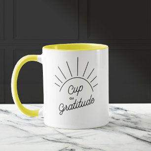 Taza Gratitud Sunshine moderno mensaje Personalizado