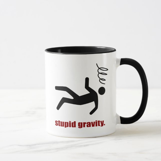 Taza Gravidad Estúpida - Divertido Stuntman Daredevil (Derecha)