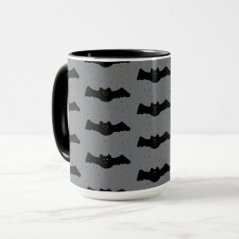 Taza Gray and Black Halloween Bats