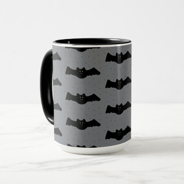 Taza Gray and Black Halloween Bats (Anverso izquierdo)