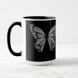 Taza Gray Butterfly