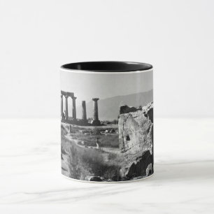 Taza Grecia antigua Corinto templo de Apolo vintage