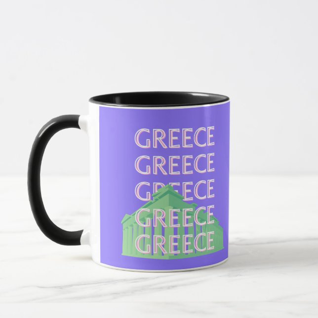 Taza Grecia, arte de viajes en Atenas (Izquierda)