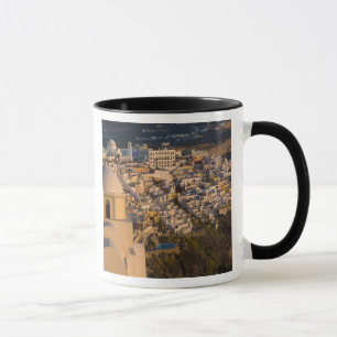 Taza Grecia e isla griega de Santorini pueblo de