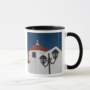 Taza Grecia, Mykonos, capilla con cúpula roja y