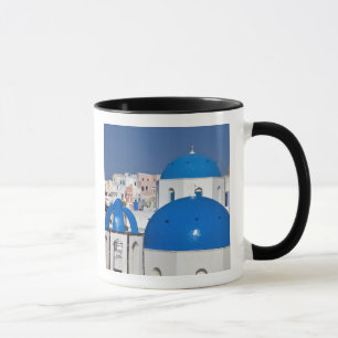Taza Grecia, Santorini. Campanario y cúpulas azules de