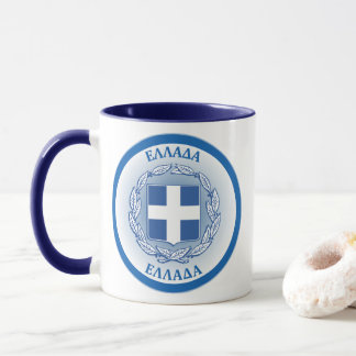 Taza Greece Coat of Arms Circle Shape 