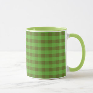 Taza Green Check Ringer Coffee Mug Mug estilo País
