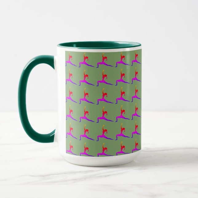 Taza Green 'Divertido Yoga Diseña' Combo Café Mug/ Cup (Izquierda)