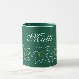 Taza Green Edelweiss Flower Mug