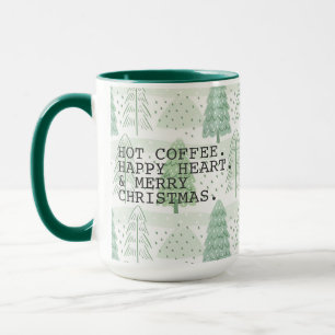 Taza Green Forest Xmas Hot Coffee Merry Christmas