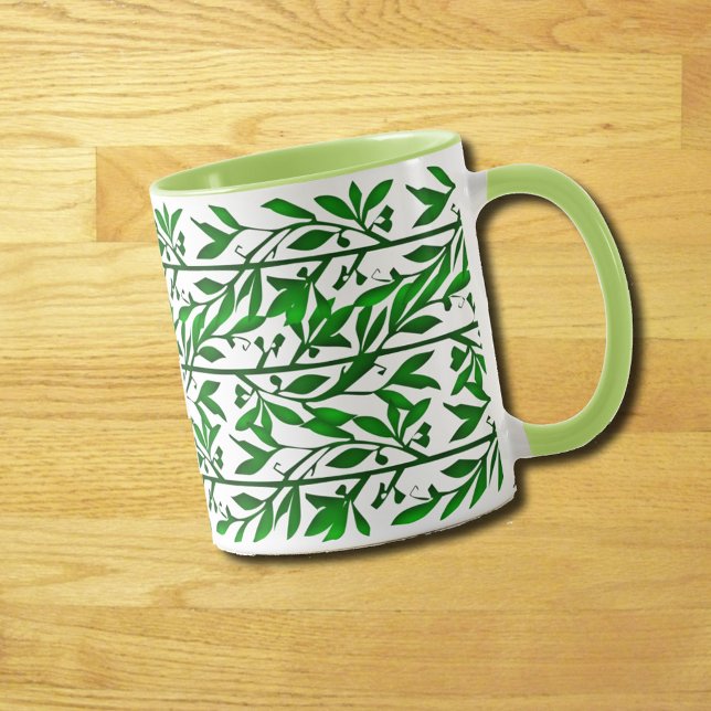 Taza Green Garland Lime Green Coffee Mug (Greenery Garland Lime Green Coffee Mug)