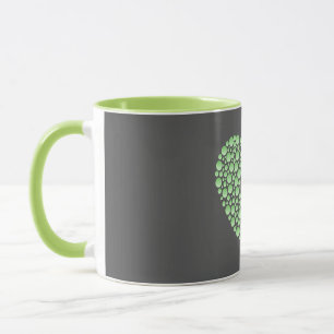 Taza Green Gradient Heart Circles – Dark Grey Minimal