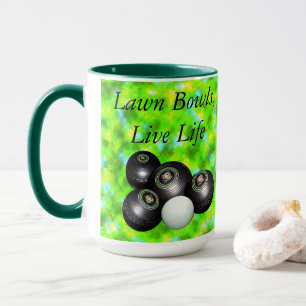 Taza Green Lawn Bowl Live Life,