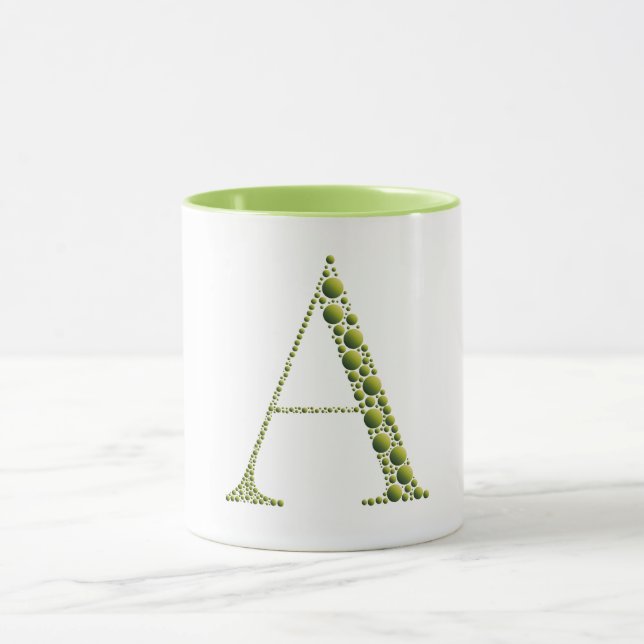 Taza Green Letter A Mug – Minimal Gradient MonogramGift (Centro)