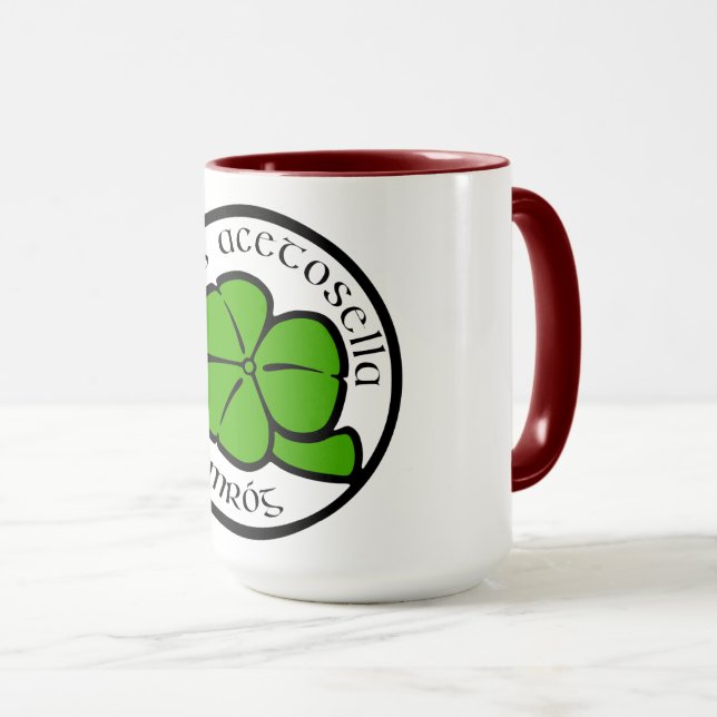 Taza Green Shamrock Saint Patrick's Day Floral Art (Anverso derecho)