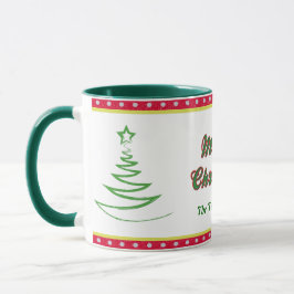 Taza Green Tree Merry Christmas Family