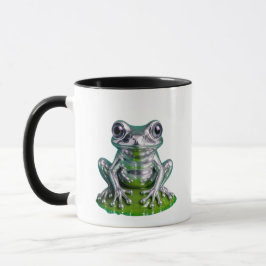 Taza grenouille chromée verte