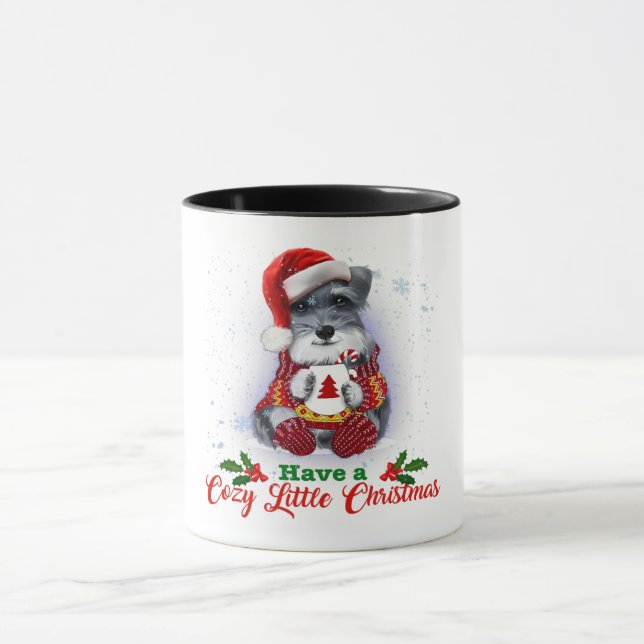 Taza Grey Miniature Schnauzer Have A Cozy Christmas (Centro)