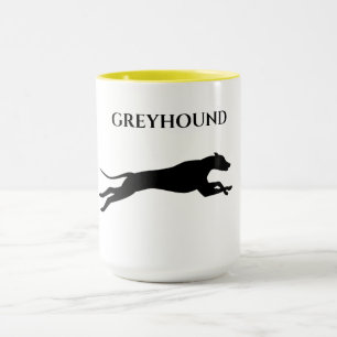 Taza Greyhound dos tonidades de taza.