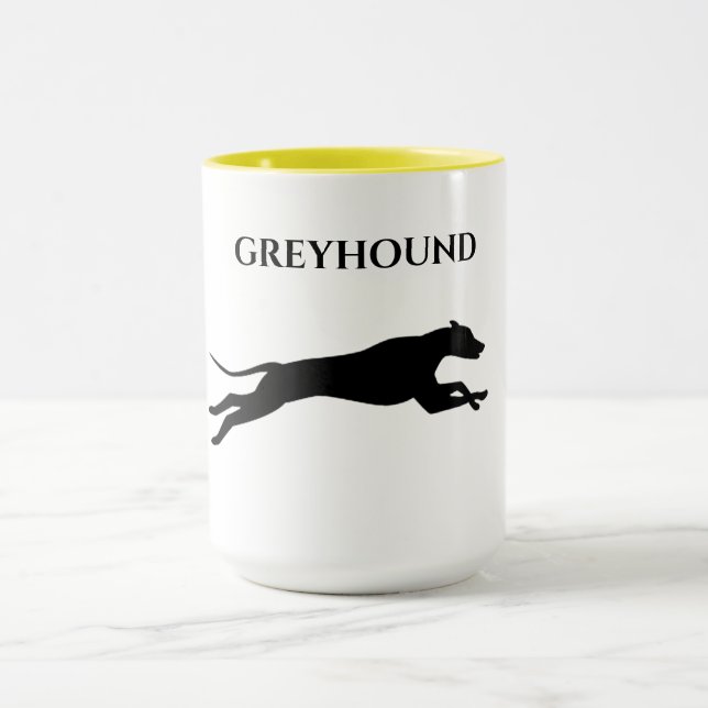 Taza Greyhound dos tonidades de taza. (Centro)