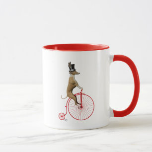 Taza Greyhound sobre Penny Farthing