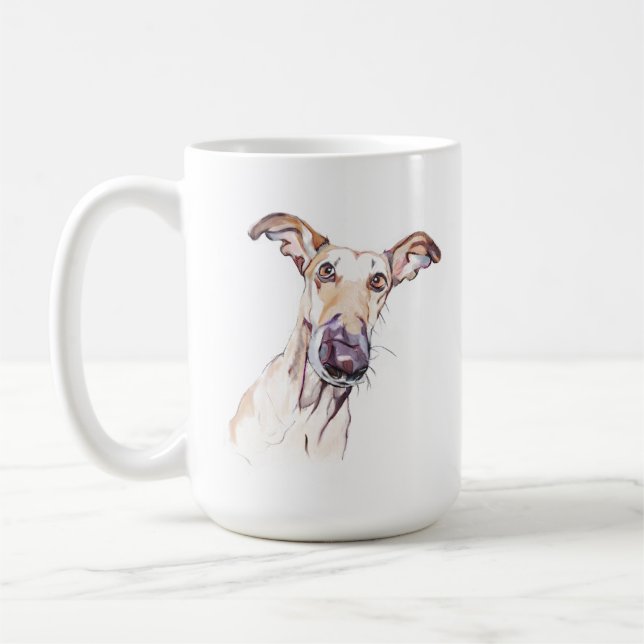 Taza Greyhound – Taza de café para mamá perruna (Izquierda)