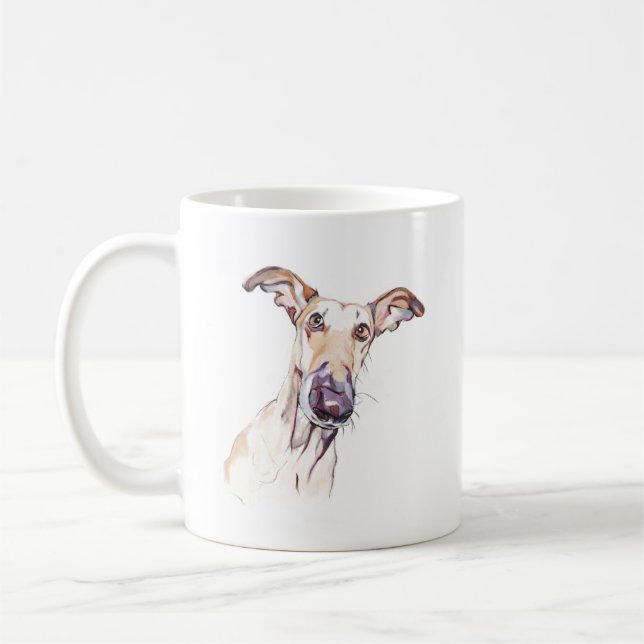 Taza Greyhound – Taza de café para mamá perruna (Izquierda)