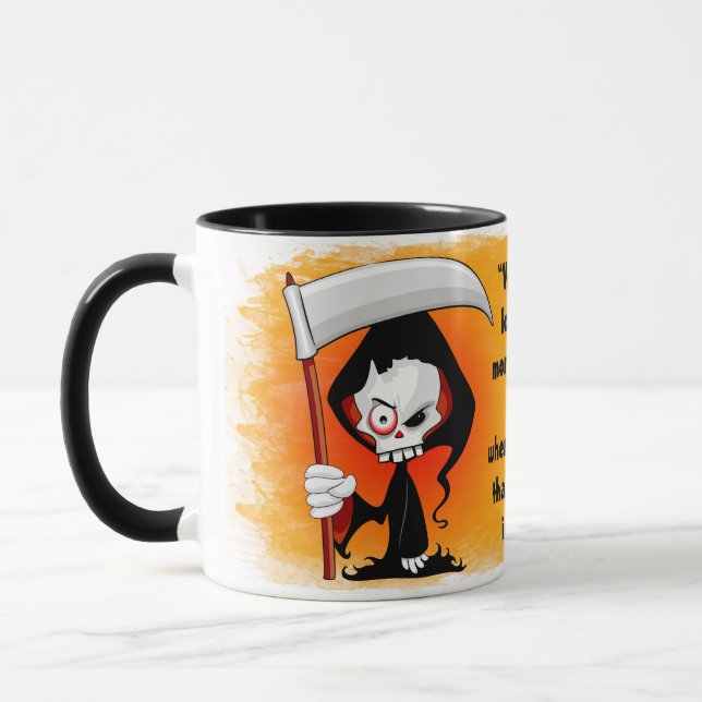 Taza Grim Reaper Creepy Funny Personalizado (Izquierda)