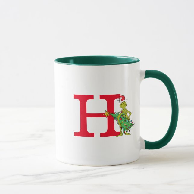 Taza Grinch clásico | Monograma travieso H (Derecha)