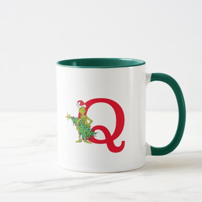 Taza Grinch clásico | Monograma travieso Q (Derecha)