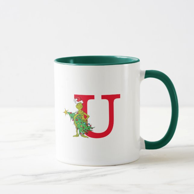 Taza Grinch clásico | Monograma travieso U (Derecha)