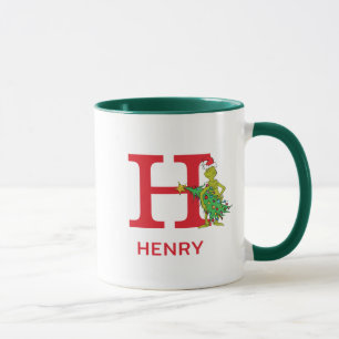 Taza Grinch clásico   Nombre travieso y Monograma H
